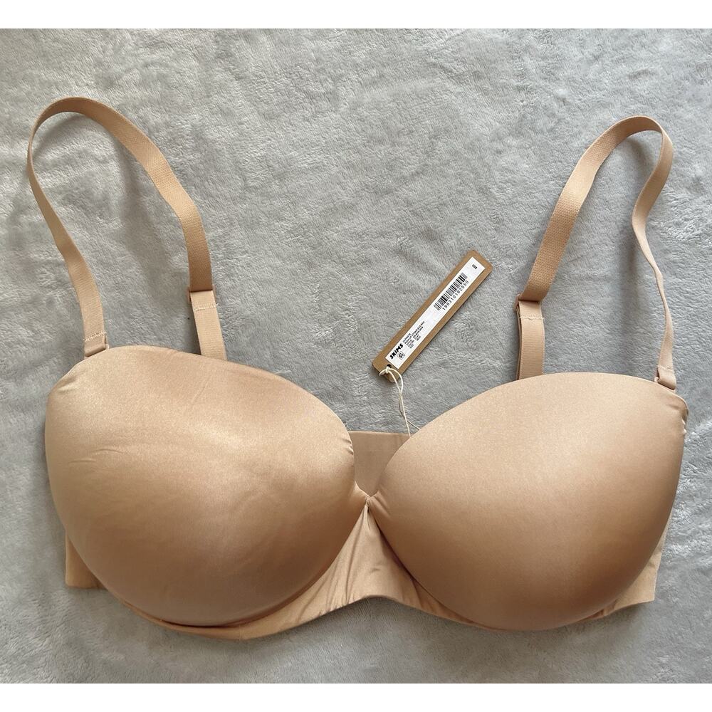 SKIMS 38DD Ultimate Push-Up Strapless Bra Clay Enhancing BA-BAN-9056 NEW